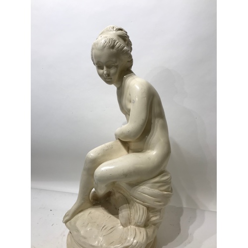 339 - Nude Figure Of A Seated Lady ,Signed Falconet To Reverse. 60 cms High