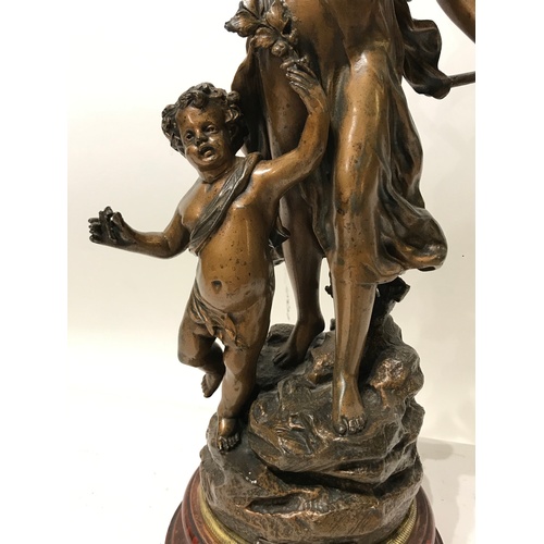 349 - Bronze Colour Spelter Figure Signed To Reverse. 46 cms High