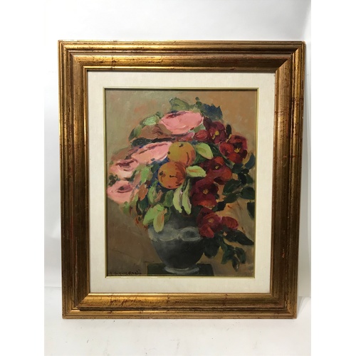 94 - Framed And Glazed Oil On Canvas Still Life With Flowers 62 x 72 cms