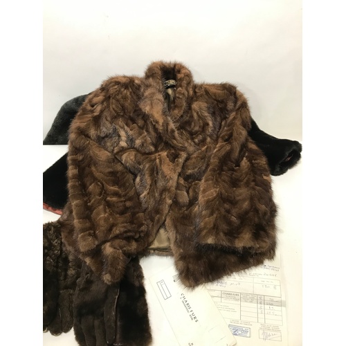 538 - Vintage Mink Coat With Documents Along With A Simulated Coat And Two Pairs Of Leather And Fur Gloves... 