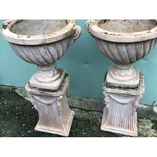 565 - 2 x Stone Garden  Planters On Stand  94 x 54 cms