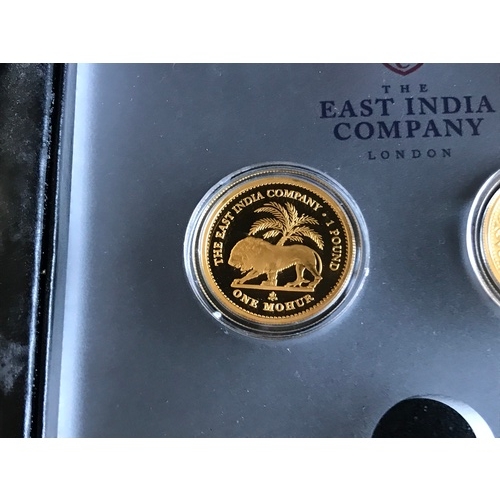 172a - Rare Limited Edition East India Company 2 X One Mohur Gold Coin Set In Presentation Case Limited Num... 