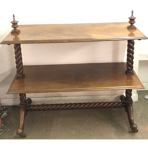 20 - A Good Example Of A Antique Dumb Waiter / Buffet With Turned Supports 117 x 53 x 110 cms