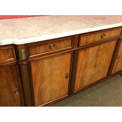 3 - Large  Marble Top French Louis Style Sideboard. 250 x 56 x 96 cms