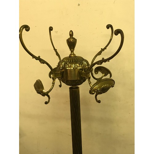 41 - Decorative Brass Coat / Hat Stand 168 cms High