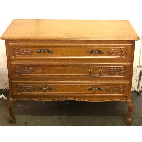 23 - French Three Drawer Chest 100 x 43 x 75 cms