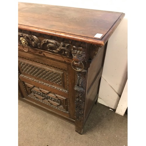 61 - Antique  French Carved Wood Buffet. 157 x 53 x 107 cms