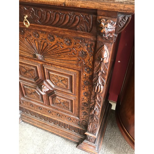 10a - Heavily Carved European Unit With Drawer. 90 x 50 x 105 cms