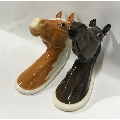 208 - Two Beswick Horses Heads. Palamino And Arab. (2)