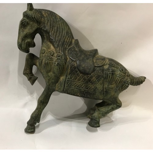 210 - Bronze Tang Horse. 22 x 20 cms