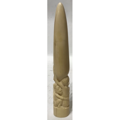 224 - Antique Ivory Erotic Carved Phallus With Tribal Interest .31 cms