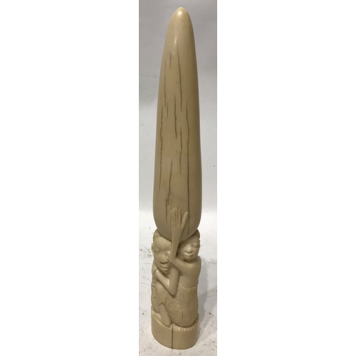 224 - Antique Ivory Erotic Carved Phallus With Tribal Interest .31 cms