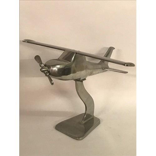 231 - Good Size Desk Top Model Aircraft In Aluminium Of A Cessna 35 x 46 x 46 cms