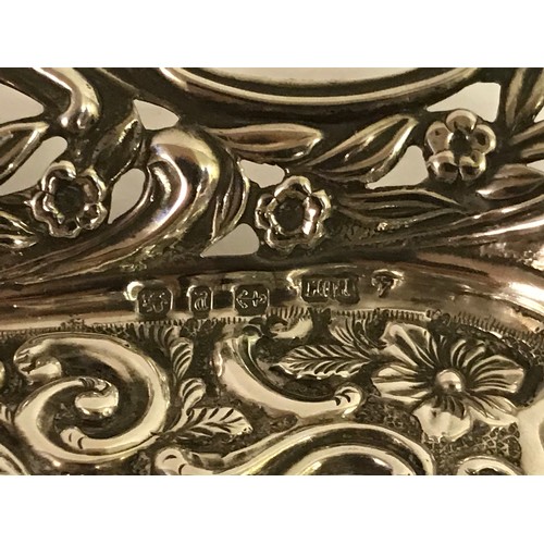 115 - Pierced Silver Hallmarked Tray 24 x 8 cms