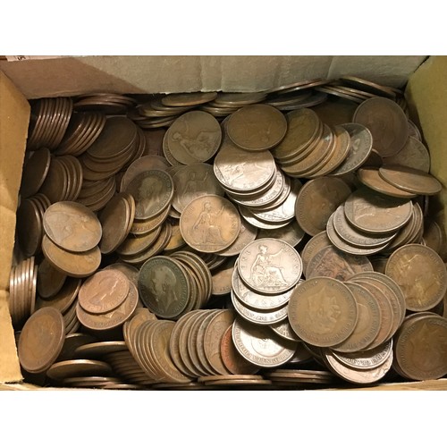 125 - Large Quantity Of Copper Penny Coins. (box)