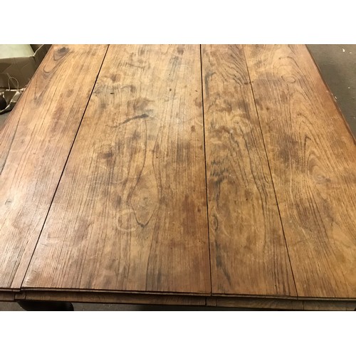 7 - Large Antique Farmhouse Table With Planked Ash Top.  210 x 105 x 78 cms