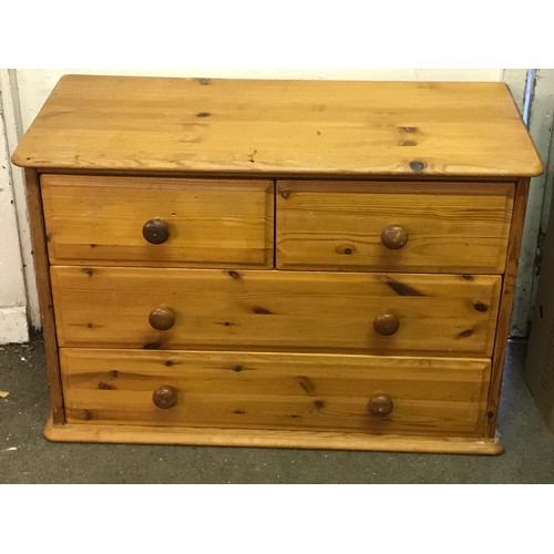 21 - Pine Two Over Two Chest Of Drawers. 85 x 40 x 57 cms