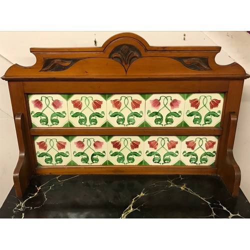 22 - Vintage Marble Top Tiled Back Wash Stand. 91 x 46 X137 cms