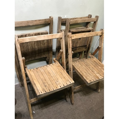 33 - Five Vintage Folding Wood Chairs (5)