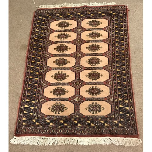 46 - Vintage  Rug With Decorative Central Panels. 136 x 94 cms