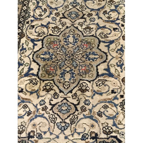 47 - Vintage Hand Knotted  Rug With Decorative Central Panel. 138 x 90 cms