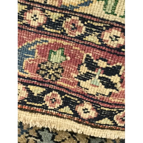 47 - Vintage Hand Knotted  Rug With Decorative Central Panel. 138 x 90 cms