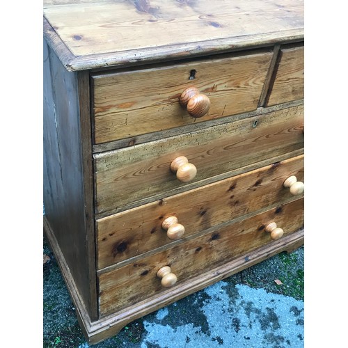 8 - Antique Pine 2 Over 3 Chest Of Drawers With Later Drawer Knobs.. 96 x 55 x 99 cms