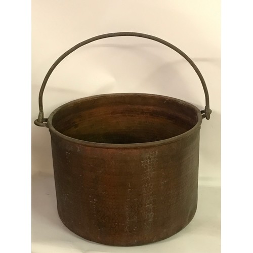 135 - Antique Swing Handle Copper Coal / Log Bucket 44 cms Diameter.