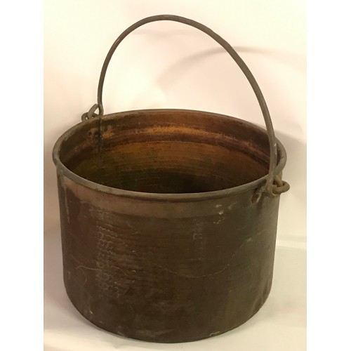 135 - Antique Swing Handle Copper Coal / Log Bucket 44 cms Diameter.