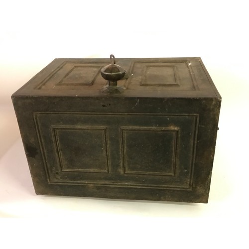 160 - Rare Coalbrookdale Safe / Strong Box c.1850 With Original Key. 46 x 31 x 33 cms