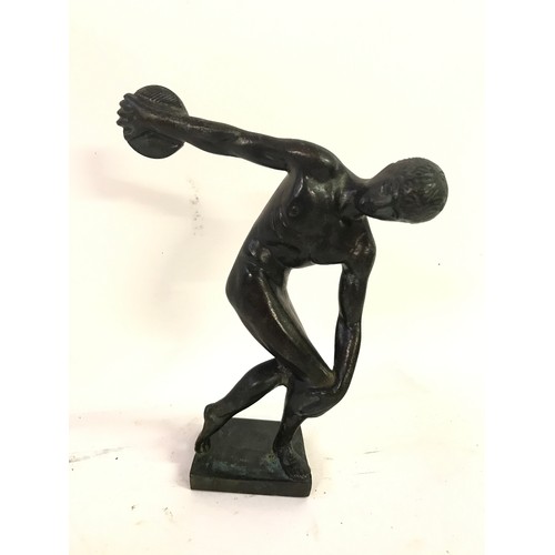 162 - Solid Bronze Figure Of A Discuss Thrower 18 cms High