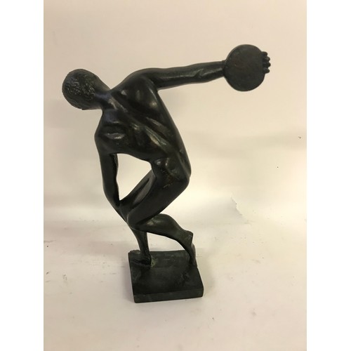 162 - Solid Bronze Figure Of A Discuss Thrower 18 cms High