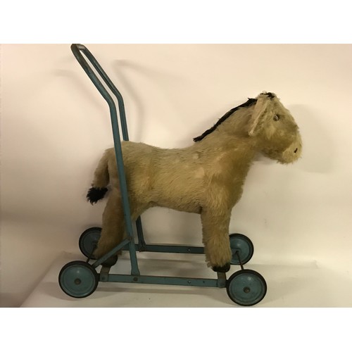 165 - Vintage Chiltern Toys Childs Push Along Donkey.