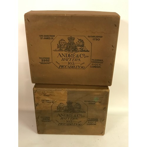 173 - 2 X Vintage Andre & Co 163 Picadilly London Hat Boxes