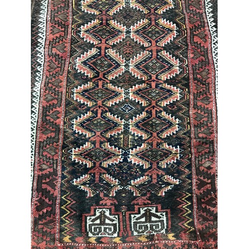 54 - Vintage Hand Made Rug / Runner 165 x 79 cms