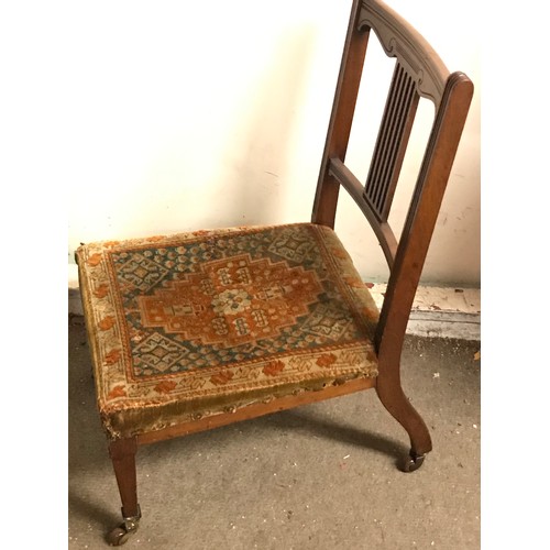 34A - Antique Nursing Chair On Casters