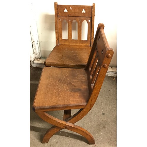 38 - Pair Of Antique Gothic Chairs By Jas Shoolbred And Co