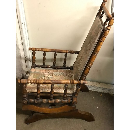 12A - Vintage American Spring style bobbin rocking chair