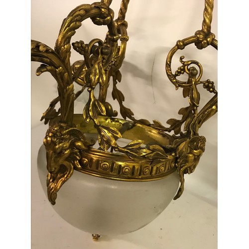 26 - Decorative Downlight  Chandelier With Brass Rope And Rams Head Decoration