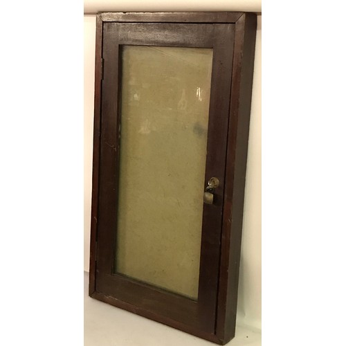 85 - Vintage Parish Notice  Display Case With Keys 90 x 50 cms