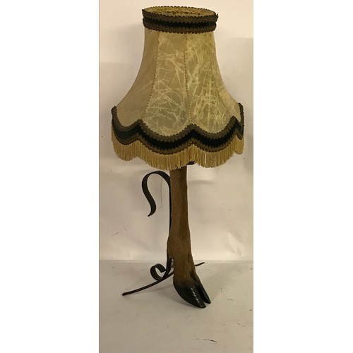 191 - Taxidermy Lamp Made From A Deer Foot And Skin Shade, 60 cms High