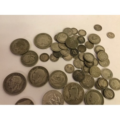 194 - Quantity Of Silver Coins Etc To Include Half Crown etc