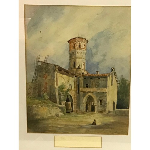 78 - Framed And Glazed Watercolour . The Village Of Avigliana By William Alfred Delamotte . 43 x 37 cms