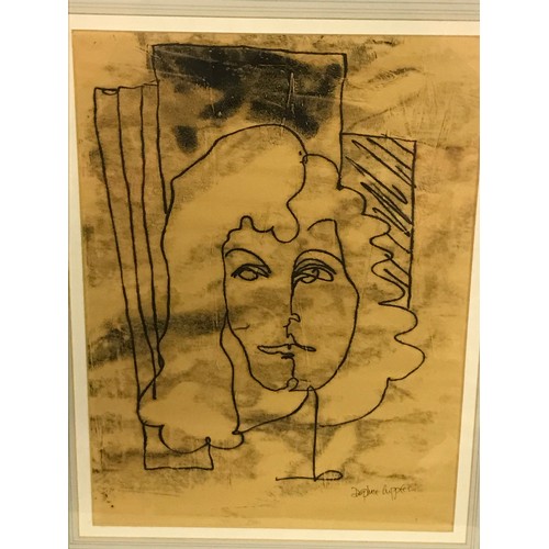 79 - Framed And Glazed Monoprint By Daphne Cupples  Titled Cloudy Head. 54 x 44 cms