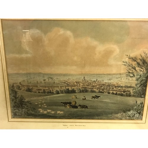 96 - Local Interest 2 X Antique Prints . Yeovil From Newton Hill 52 x 43 cms Along With View Of Yeovil Fr... 