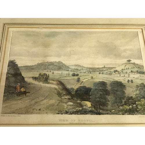 96 - Local Interest 2 X Antique Prints . Yeovil From Newton Hill 52 x 43 cms Along With View Of Yeovil Fr... 