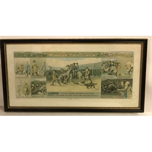 99 - Framed And Glazed Print Of Widdicombe Fair Also Known As Tom Pearce A Devon Folk Song. 36 x 68 cms