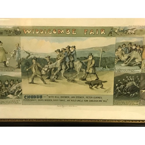 99 - Framed And Glazed Print Of Widdicombe Fair Also Known As Tom Pearce A Devon Folk Song. 36 x 68 cms