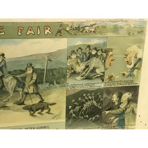 99 - Framed And Glazed Print Of Widdicombe Fair Also Known As Tom Pearce A Devon Folk Song. 36 x 68 cms