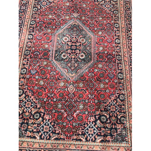 63 - Vintage  Rug With Decorative Borders And Central Lozenge. 196 x 122